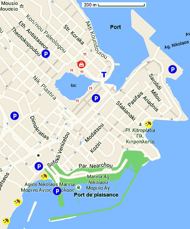 carte du centre d'Agios Nikolaos