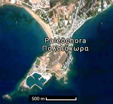 carte satellite de Paleochora