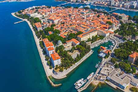 vue aérienne de Zadar vieille ville