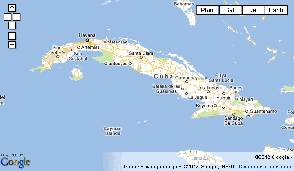 carte de cuba en espagnol