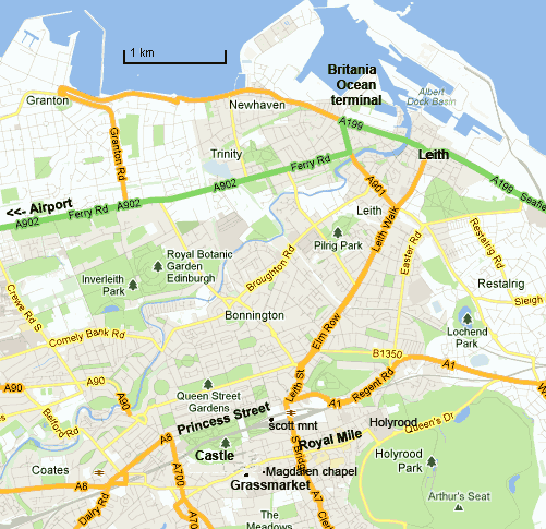 carte d'Edimbourg