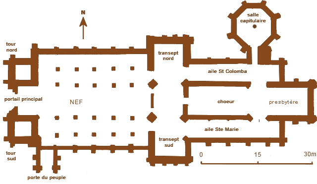 plan de la cathedrale d'Elgin