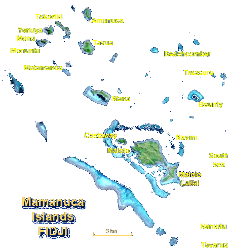 carte map of mamanuca islands  Fidji Fiji