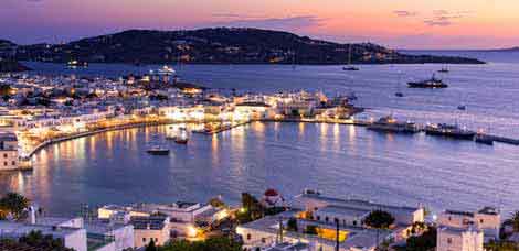 mykonos la nuit cyclades  