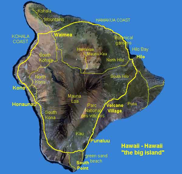 carte de Big island Hawaii
