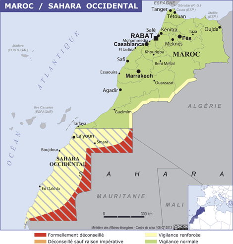 carte du maroc ville