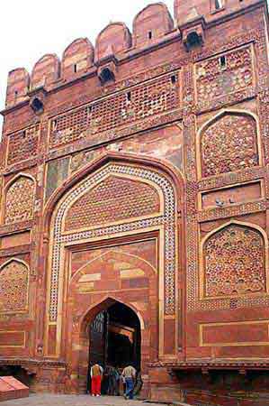 Agra le fort rouge Inde