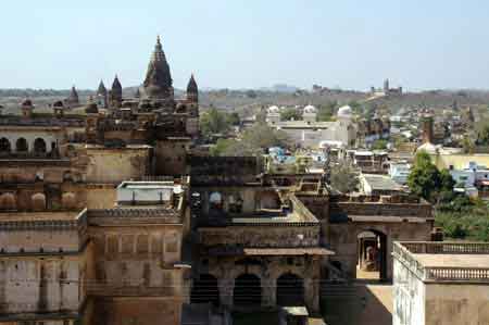 Inde Orchha les 3 palais  Raj Mahal 