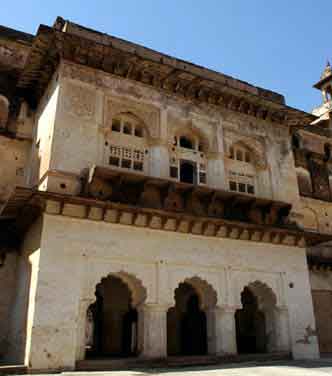Inde Orchha les 3 palais  Raj Mahal 
