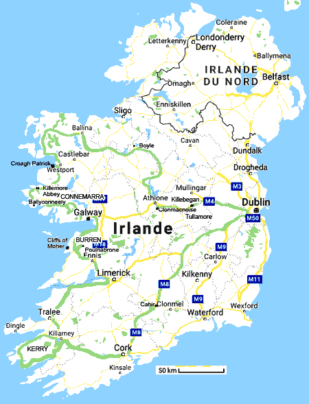 carte de l irlande