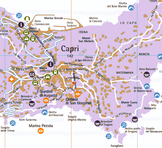 carte de la ville de Capri 