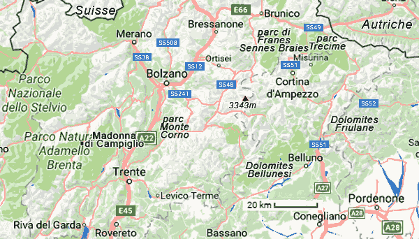 carte dolomites italie du nord