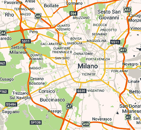 milan carte italie