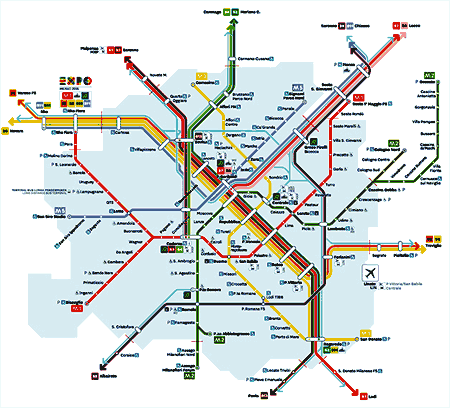 transports à Milan