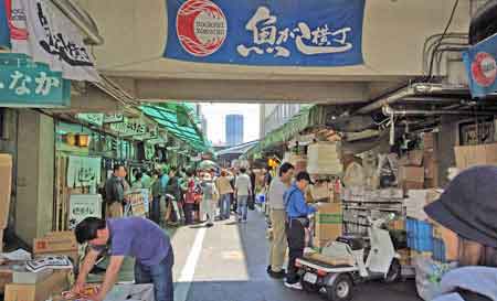 Le marché aux poissons Tsukiji Jogai de TOKYO