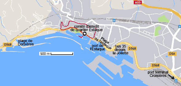 carte de l'estaque à Marseille