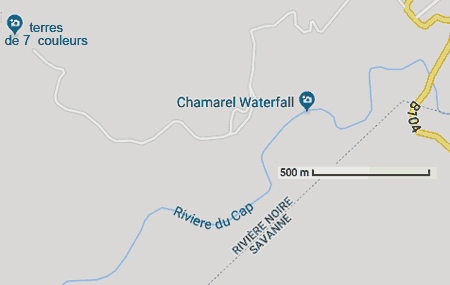 Carte des chutes Chamarel