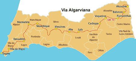 carte de la via Algarviana GR13