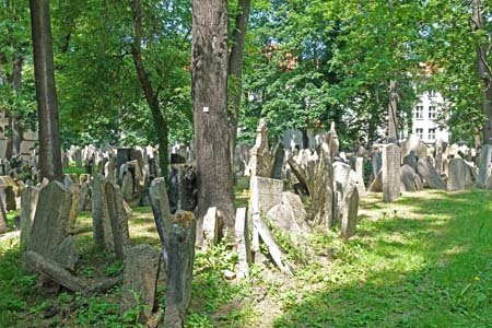 Prague Josefov quartier Juif cimetiere et synaguogue 