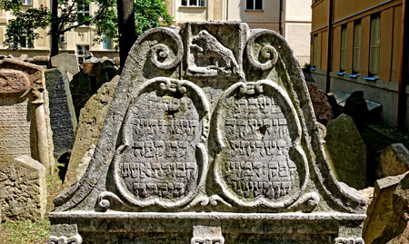 Prague Josefov quartier Juif cimetiere et synaguogue 