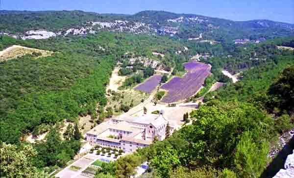 abbaye, vue du village de Gordes