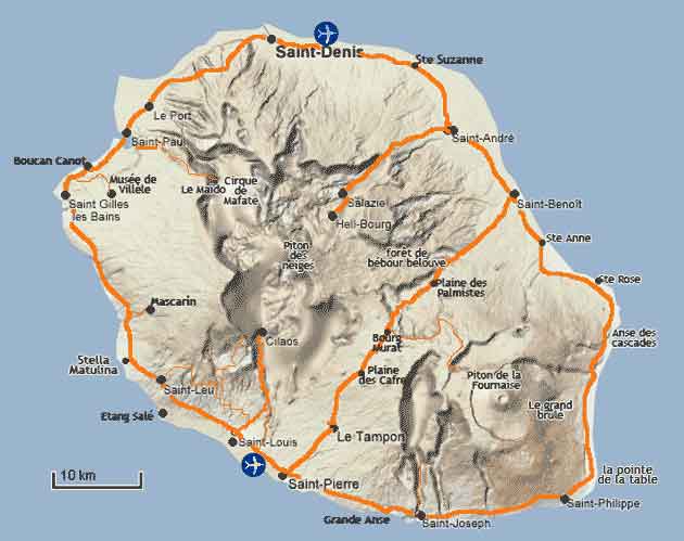 Carte Interactive De L Ile Et Plans Avec Trajets A La Reunion