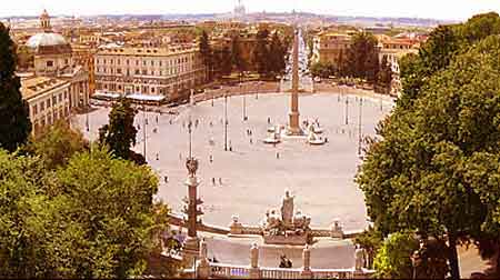 place del Popolo vue de la colline du Pincio