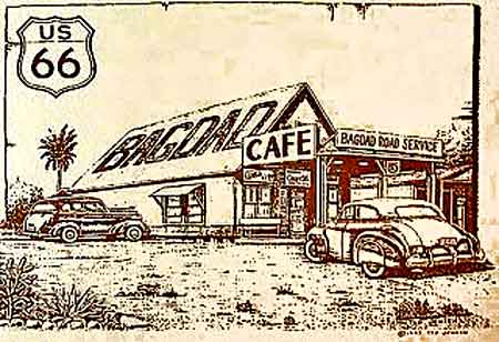 bagdad caf Route 66 desert de Mojave Californie