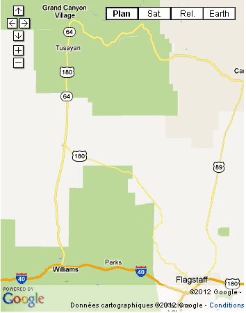 route 66 carte du Grand Canyon