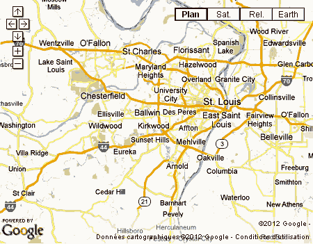 carte de Saint Louis Missouri Route 66