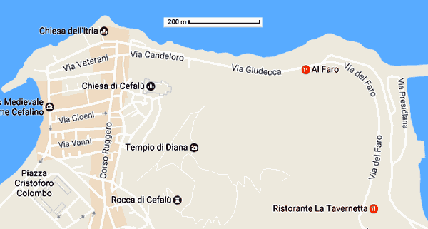 Carte de Cefalu Sicile