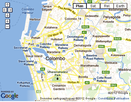 carte de la capitale Colombo