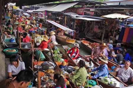 Thailande Damnoen Saduak : jardin flottant