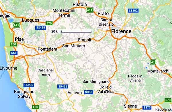 carte italie pise