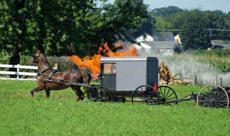 buggy et feu Pennsylvania comt de Lancaster