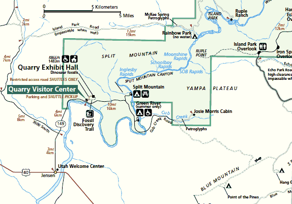 carte du parc des dinosaures côté Utah