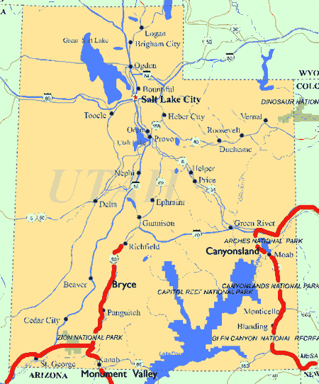 carte de l'Utah 