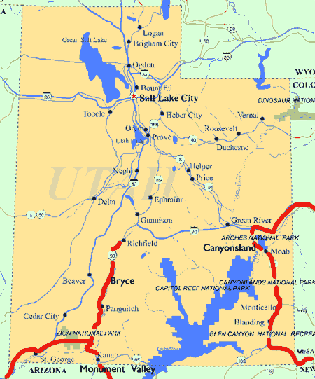 carte de l utah usa Informations Et Cartes De L Utah Visite En Photos carte de l utah usa