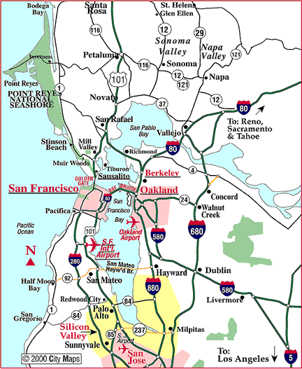 carte de San Francisco et environs