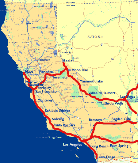carte de la californie