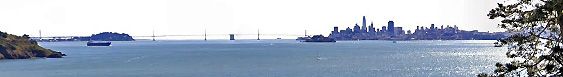 San Francisco et bay bridge vue de Tiburon