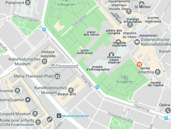 Vienne Autriche carte Hofburg musées 