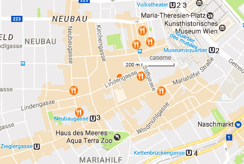 carte de Vienne : mariahilfer strasse