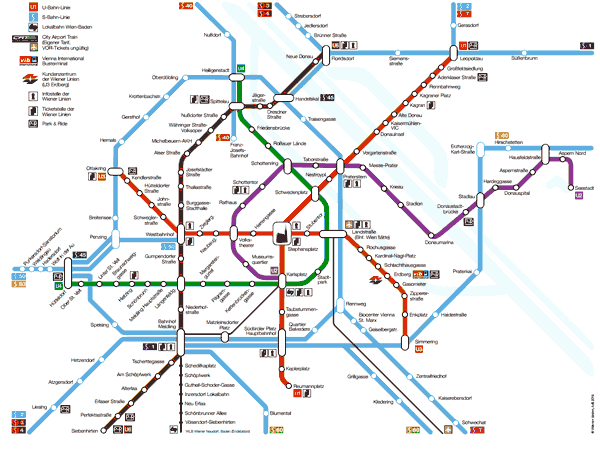 Carte des transports de Vienne