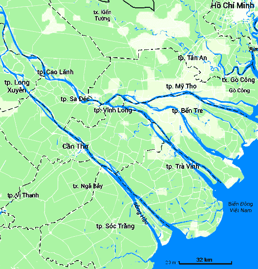 carte du delta du Mékong