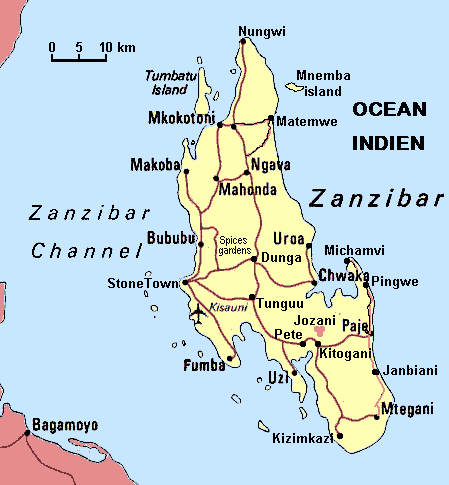 zanzibar carte du monde